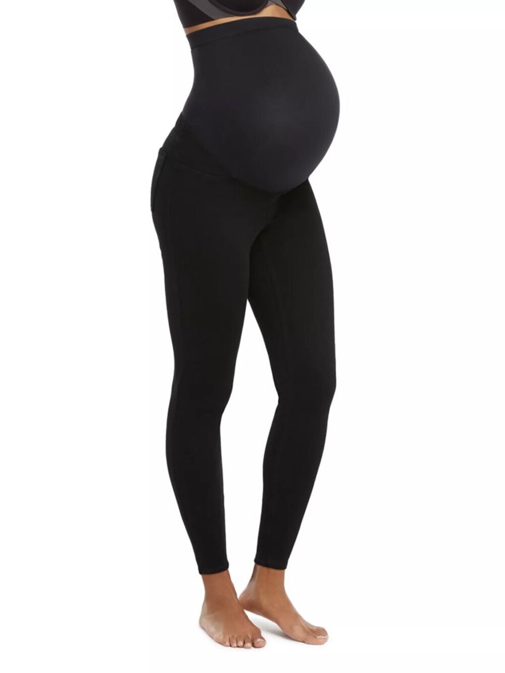 Spanx Mama Ankle Jean-ish Leggings Maternity Size S Black Stretch